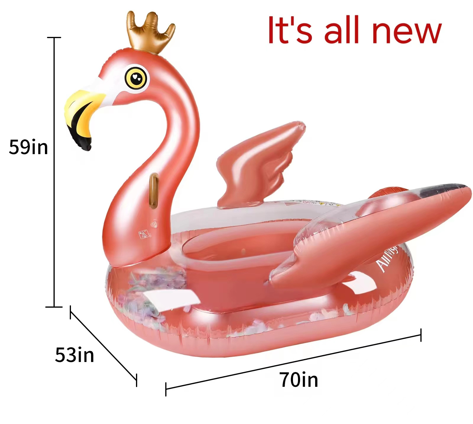 Customized Inflatable Rose Gold Flamingo Water Park Beach Toy Pool Toy Ride toy Outdoor Flamingo Pool float