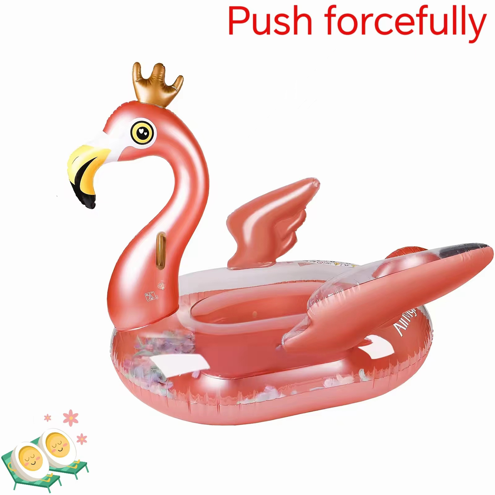 Customized Inflatable Rose Gold Flamingo Water Park Beach Toy Pool Toy Ride toy Outdoor Flamingo Pool float