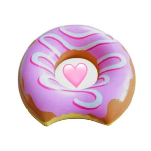 donut Wholesale custom hot selling brown pink colored donuts swimming pool Inflatable donut swim ring water