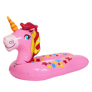 Customized Children's unicorn swimming ring thickened inflatable anti-rollover seat baby cartoon rainbow horse living swimming