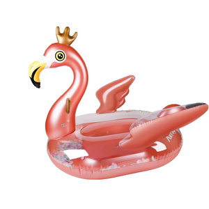 Customized Inflatable Rose Gold Flamingo Water Park Beach Toy Pool Toy Ride toy Outdoor Flamingo Pool float