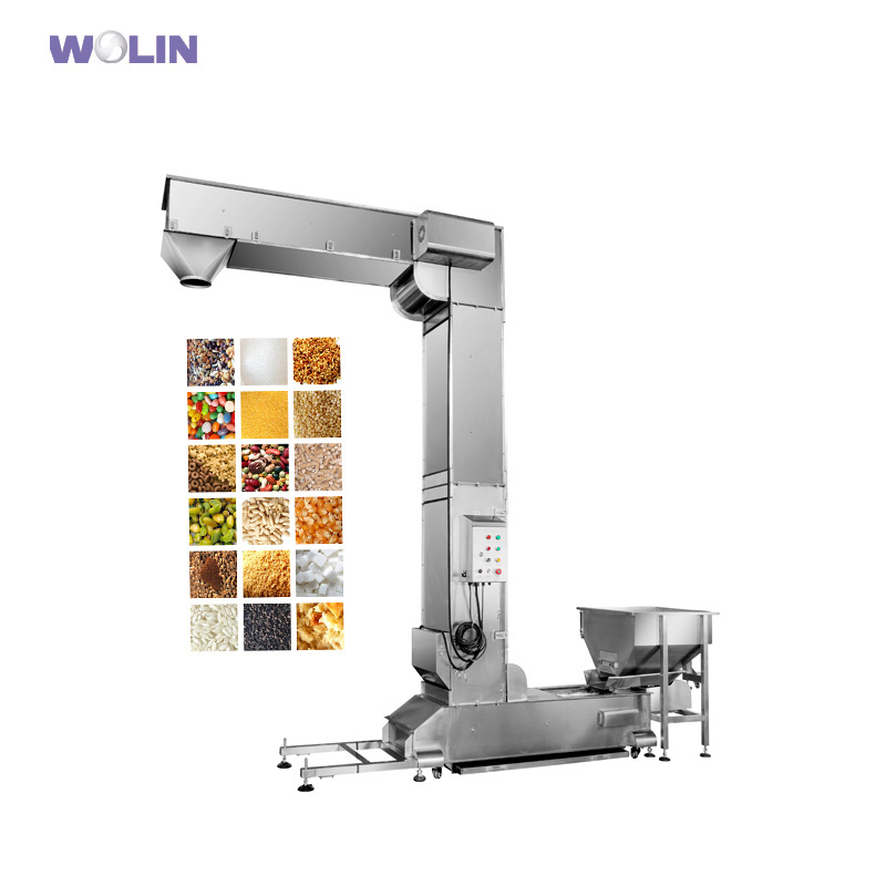 1L 1.8L 4L 6L Painted steel 304SUS multi-mouth output vertical chain belt Z shape C type bucket elevator conveyor