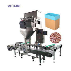 Automatic Smart 5-20kg weight in box packaging line rice seed corn nuts dates