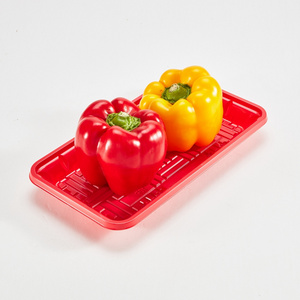 Customized Vegetable Fruit Meat Trays PET Food Packaging Trays Supermarket Blister Rectangle Packaging Display Plastic Tray OEM