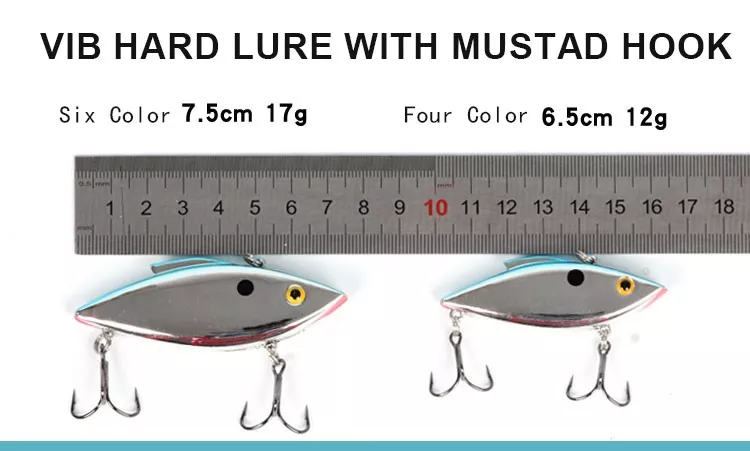 DN 7.5cm/17g vib fishing lures 6.5cm/12g hard bait vib lure with strong fishing hook lipless crankbait