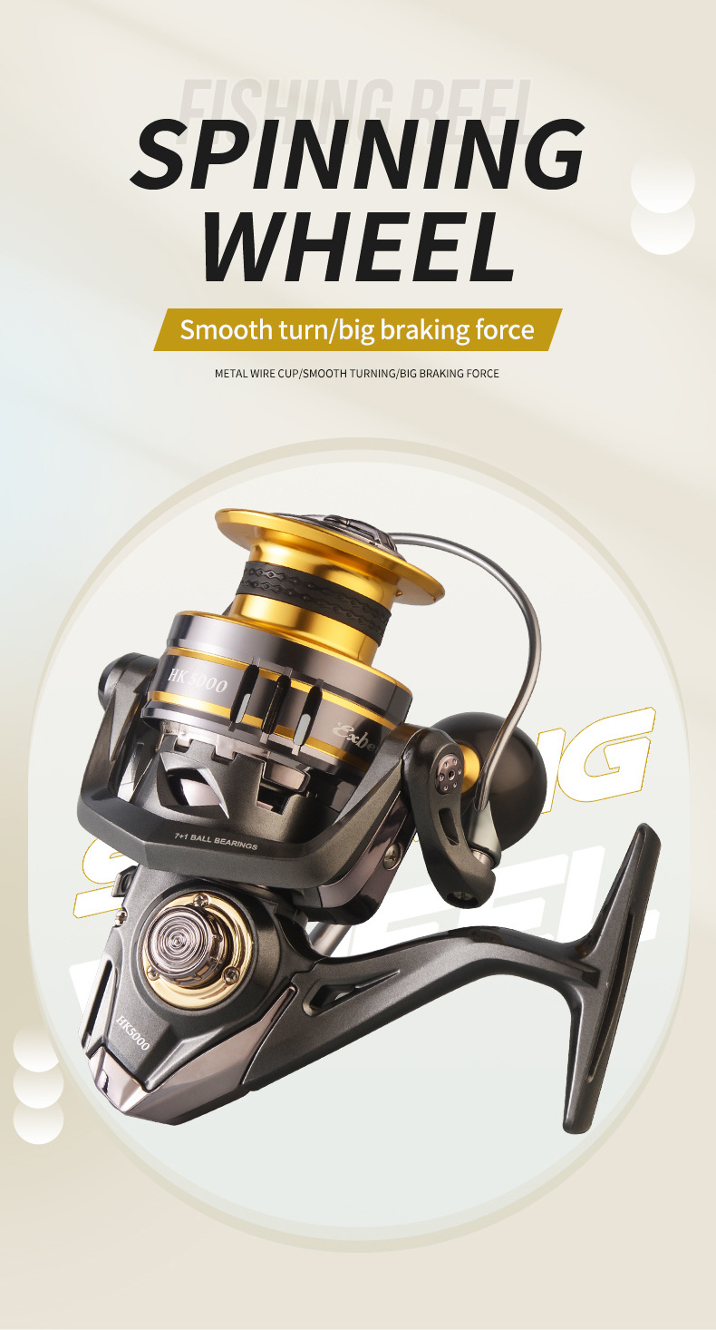 DN 800/1500/3000/5000 series surf fishing reel 7+1BB ultra smooth 12kg max drag long casting big game spinning fishing reel