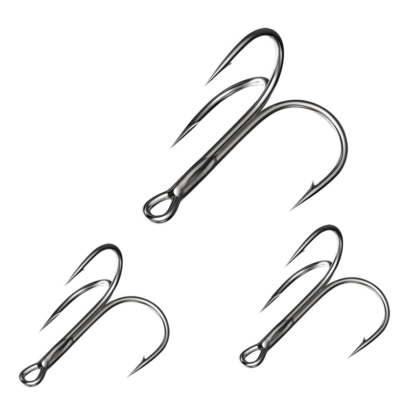 DN wholesale treble hooks saltwater high carbon steel treble hooks fishing 1# 2# 4# 6# 8# triple hooks