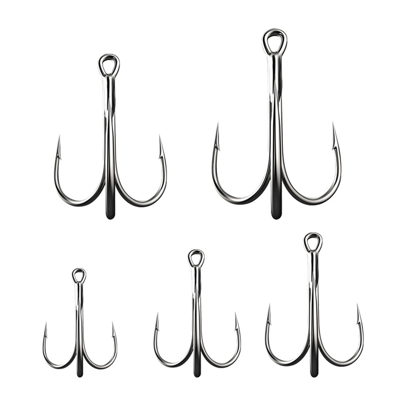 DN wholesale treble hooks saltwater high carbon steel treble hooks fishing 1# 2# 4# 6# 8# triple hooks