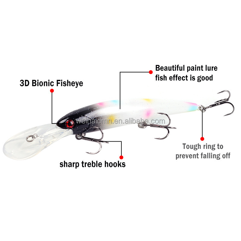 Devano supplies plastic diving 120mm bass fishing trolling lures big game