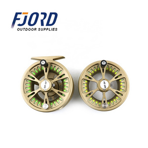 FJORD Large capacity spool fly fishing reel with fishing line saltwater fishing reel