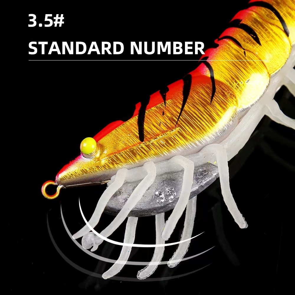 NEWRGY Egi New  Luminous Wood Shrimp With Noise Balls Lifelike Silicone Bait Lures Plastic Octopus