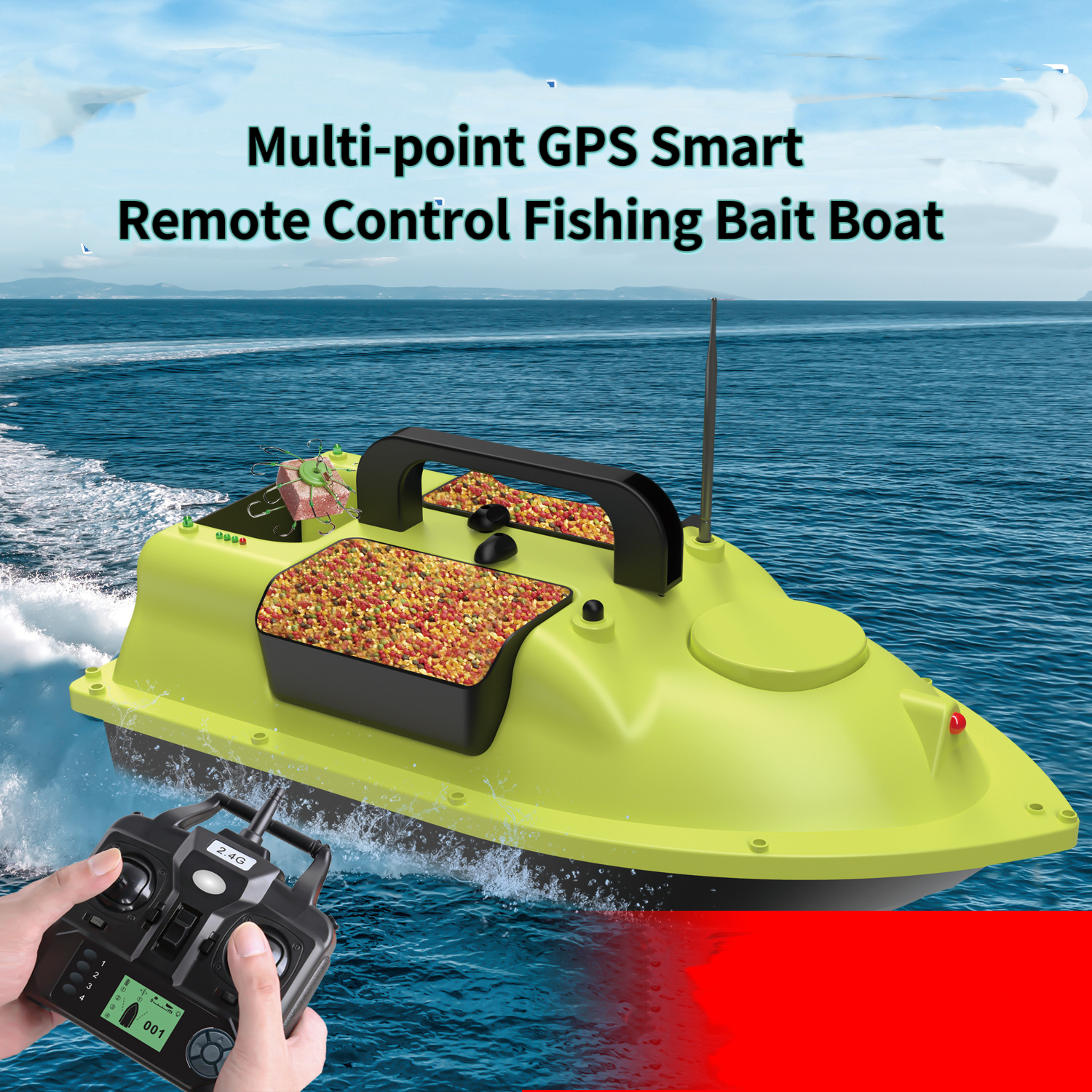 NEWRGY GPS Rc Fishing Bait Boat  500M Radio Control Distance Fishfinder Bait boat