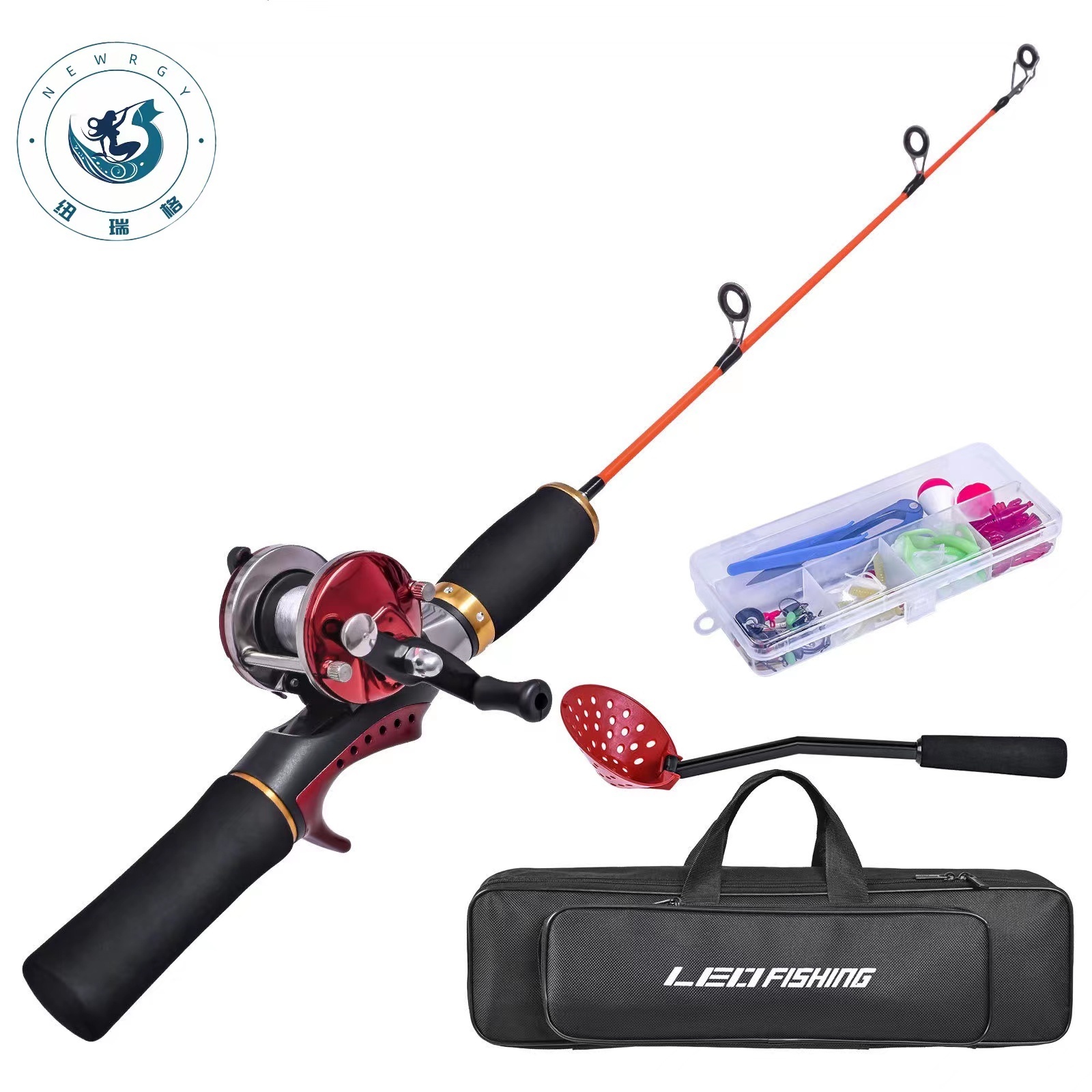 NEWRGY wholesale Lure Baitcasting Reel Ice Fishing Rod And Reel Combo Lure Line Kit