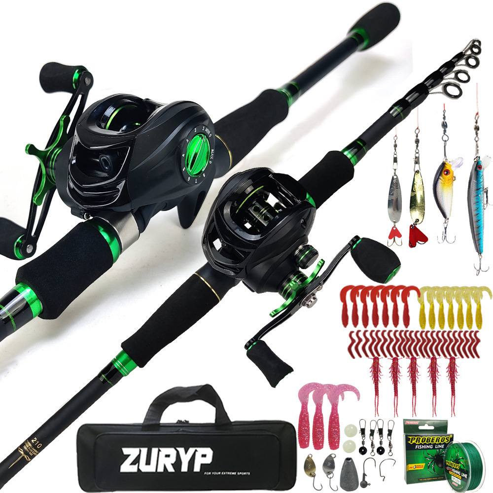 NEWRGY For Hollow Ultra Short Mini Travel   Baitcasting In Stock carbon Telescopic  Fishing Rod And Reel Set