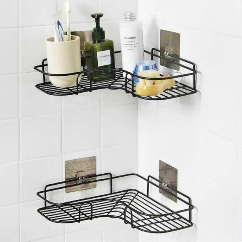 No Drilling Self Adhesive Stainless Steel Shower Bathroom Shelf