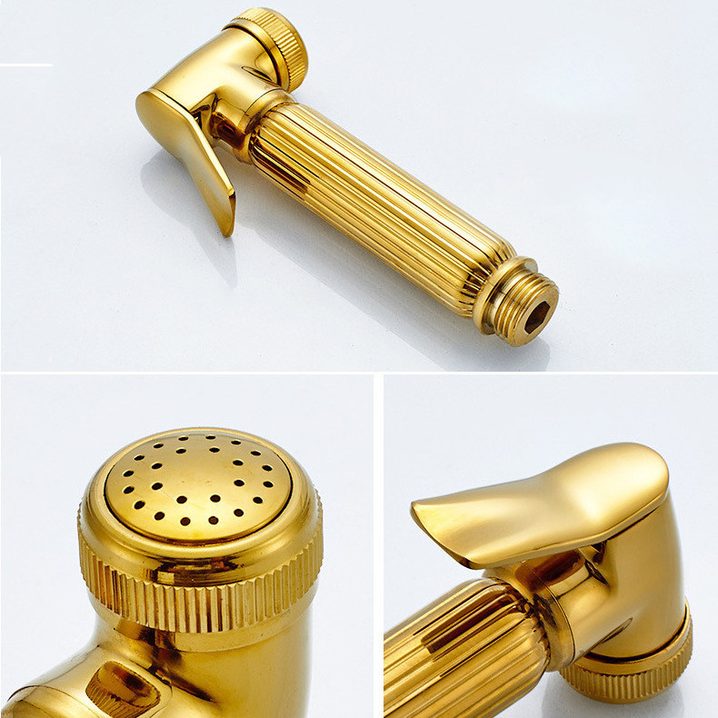 Bathroom Golden spray gun Premium Bathroom Handheld Diaper Bidet Faucet Sprayer Toilet Set