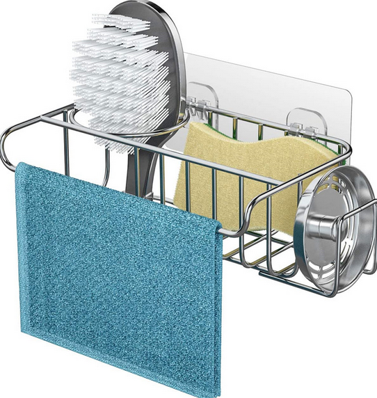 Metal Under Kitchen Sink Caddy Basket Organizer Sponge Holder