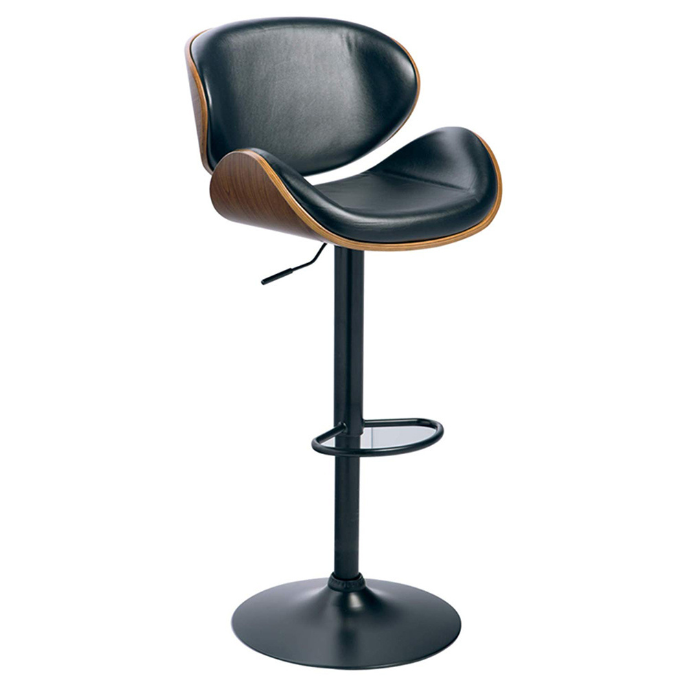 Huzhou Anji furniture bent wood bar stools chairs with adjustable height and 360 degree rotation