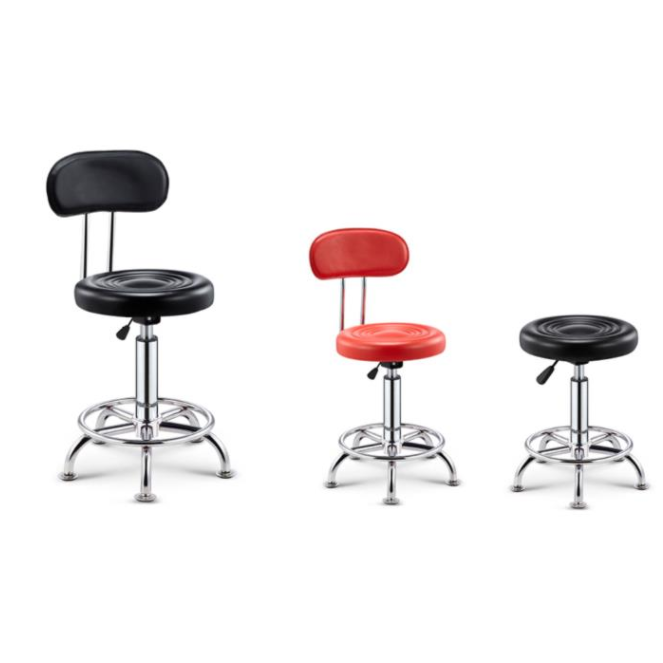 Huzhou anji simple design cheap round adjustable height 360 degree swivling gas lift bar stools