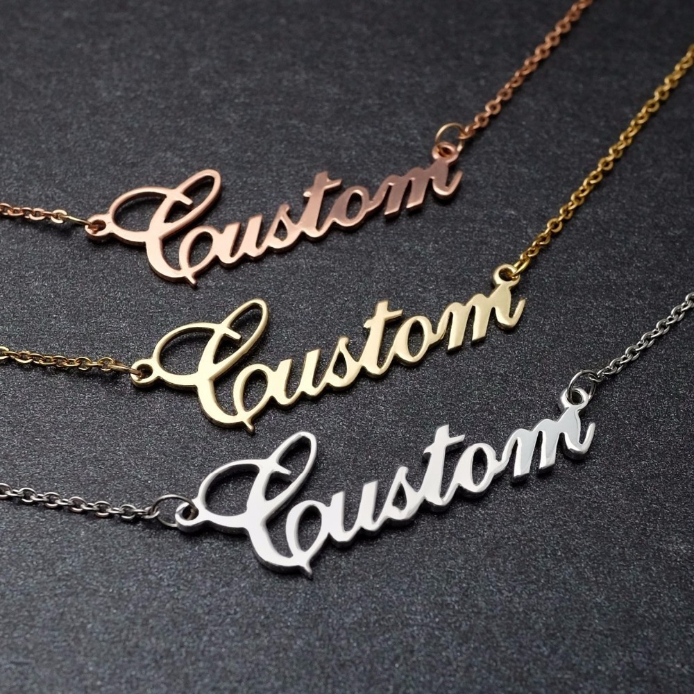 Stainless Steel Customized Name Necklaces for Women Personalized Necklace Stainless Steel Chain Choker Jewelry