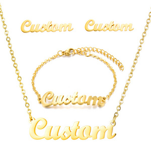 Stainless Steel Customized Name Necklaces for Women Personalized Necklace Stainless Steel Chain Choker Jewelry