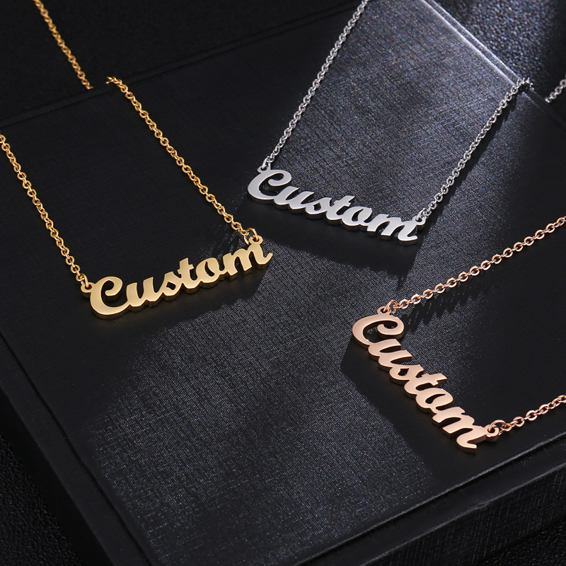 Stainless Steel Customized Name Necklaces for Women Personalized Necklace Stainless Steel Chain Choker Jewelry