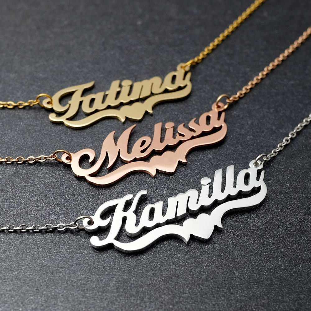 Stainless Steel Customized Name Necklaces for Women Personalized Necklace Stainless Steel Chain Choker Jewelry