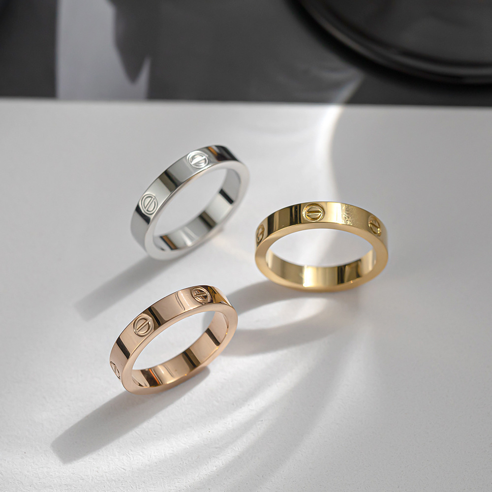 Simple Smooth Women Rings Stainless Steel Men Rings Female Couple Ring Gifts