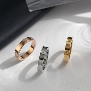 Simple Smooth Women Rings Stainless Steel Men Rings Female Couple Ring Gifts