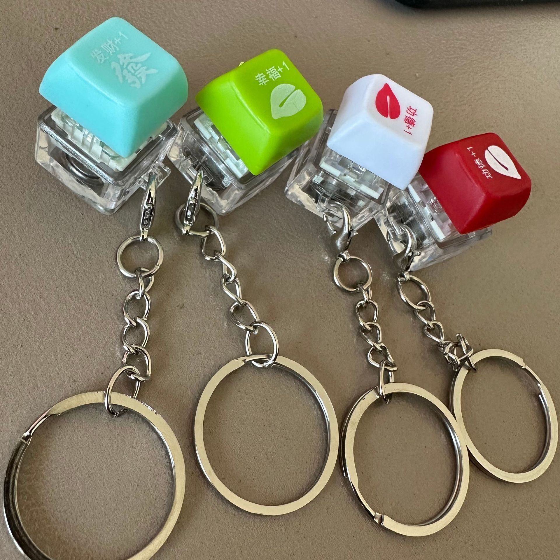 Mechanical Switches Keychain For Keyboard Switches Tester Kit Led Light Red Keycap Pendant