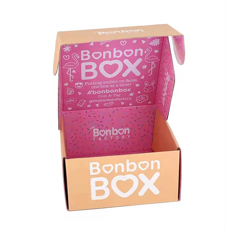 Wholesale Printed Custom Logo Pink Postal Mailing Carton Cardboard Mailer Paper Corrugated Shipping Box Packaging Boxes