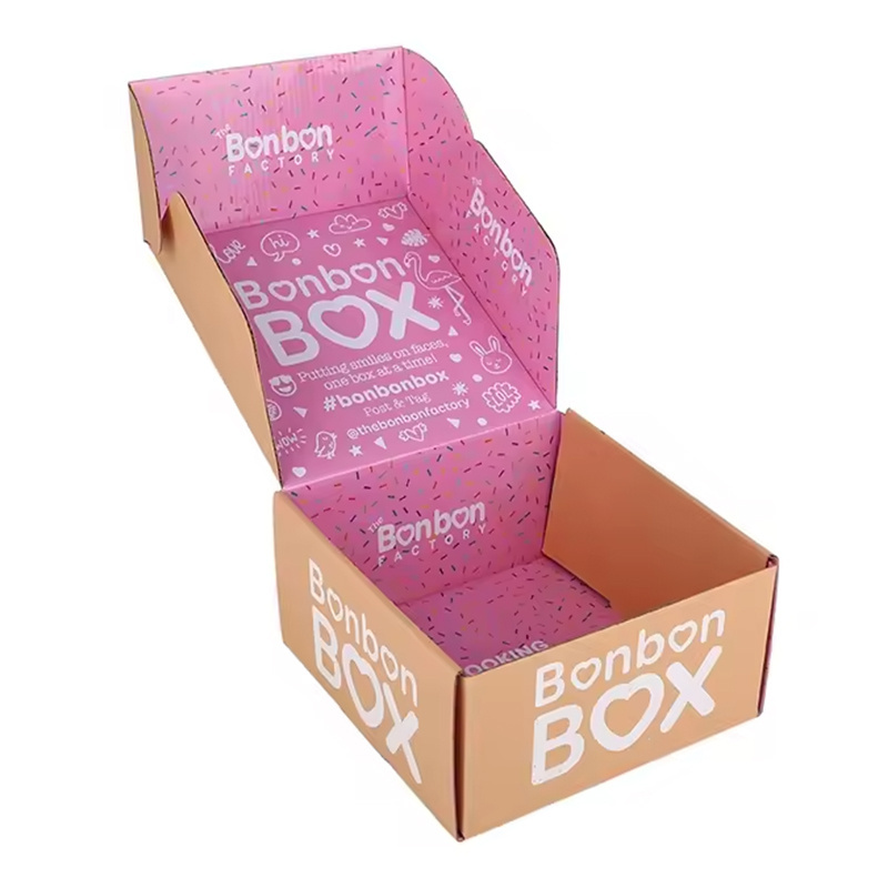 Wholesale Printed Custom Logo Pink Postal Mailing Carton Cardboard Mailer Paper Corrugated Shipping Box Packaging Boxes