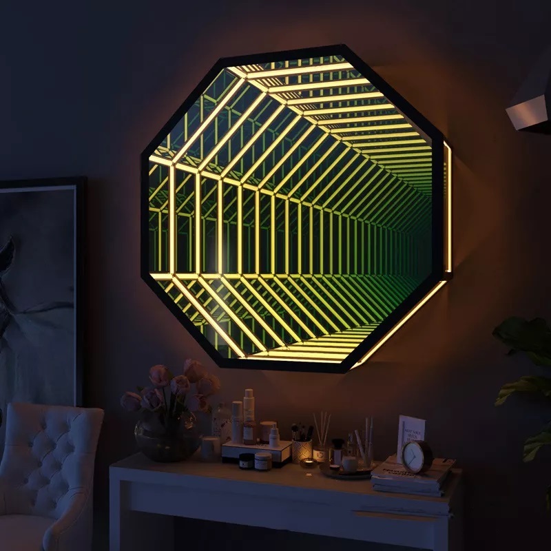 Mirror Tunnel Light Remote and APP Control LED Infinity Wall Mirror Frame with Multi Color Changing Light LED Party Home Decor