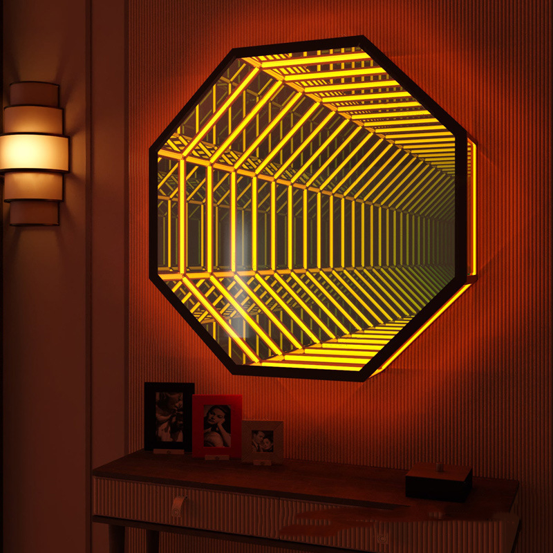 Tunnel Mirror Wall lamp Hanging Lights 3D Infinity Mirror Light Night Light for Christmas for Wedding Festival Party Decoration