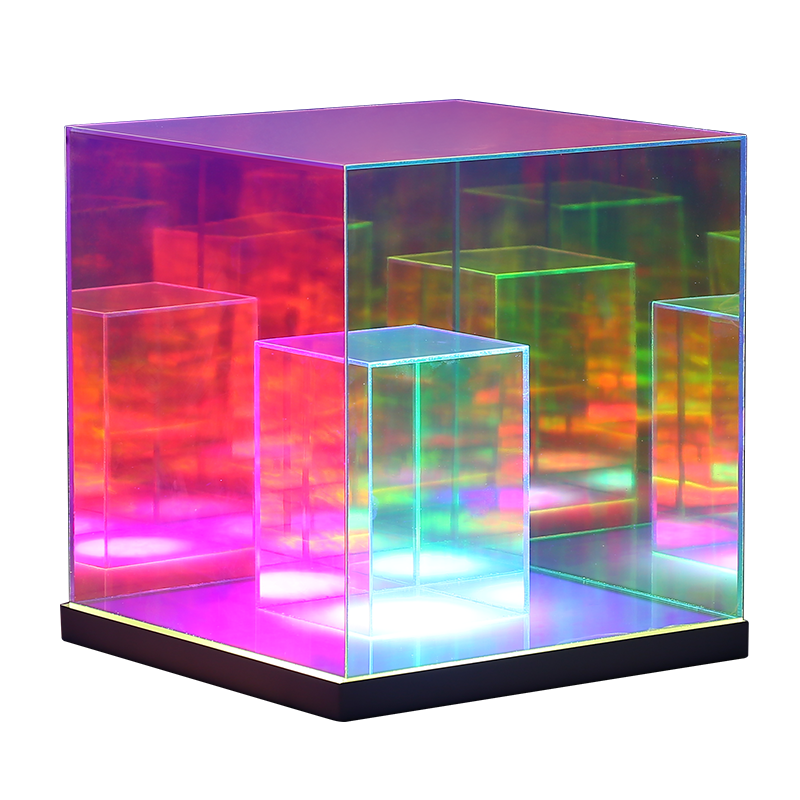 Magic Cube 3D Night Light USB LED Acrylic Table Lamp Colorful Bedroom Bedside Atmosphere Lights Desk Lamps Bar Indoor Lighting