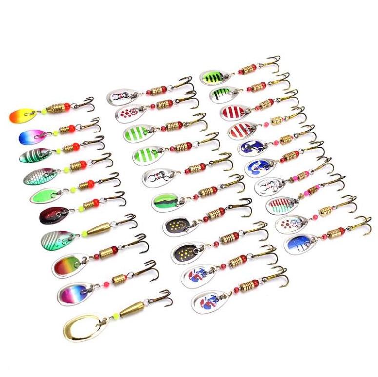 WEIHE Manufacturer custom Compound rotating sequin small trout fishing spinner bait set