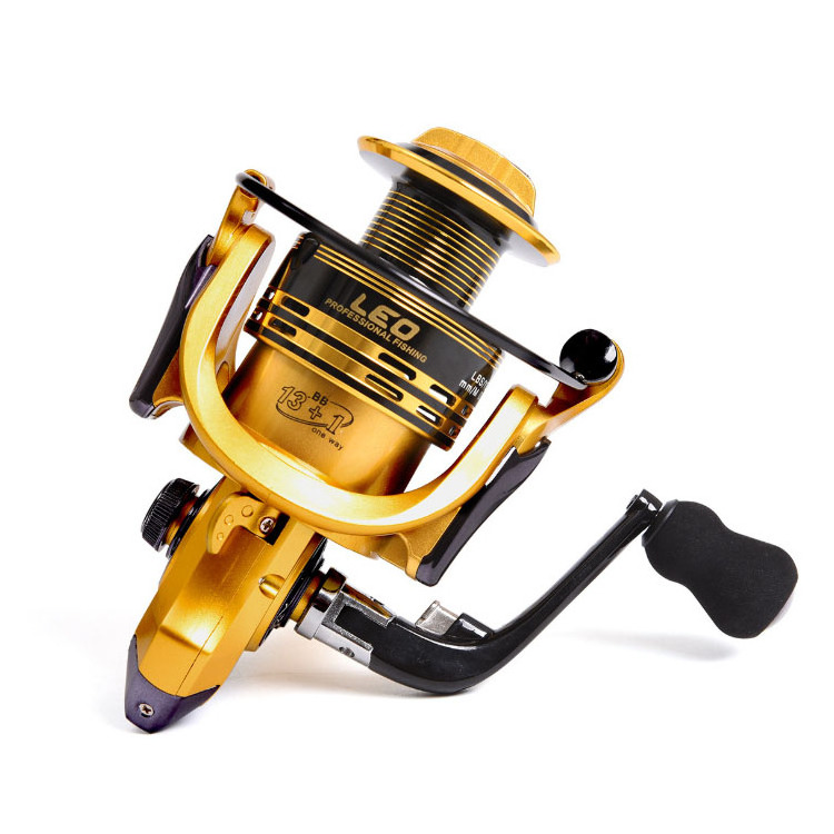 WEIHE Aluminum CNC Spool 5.5:1 Spinning Reel 8KG Max Drag 1000-7000H Handle Line Spool Carp Fishing tackle 13+1BB  Fishing Reel