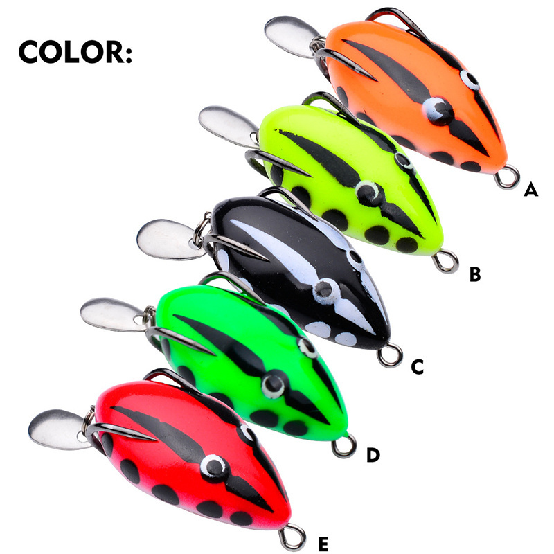 WEIHE 4cm 5g 5Colors Artificial PVC soft frog fishing bait floating soft fishing lure pesca topwater baits with double hook