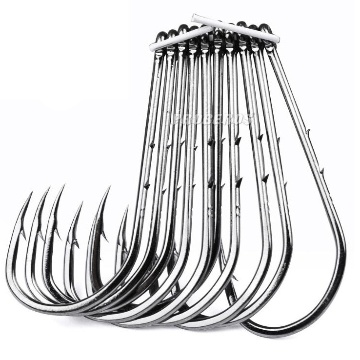 WEIHE  92247 Fishing Hooks Black Offset Long Barbed Shank Baitholder Bait Hook