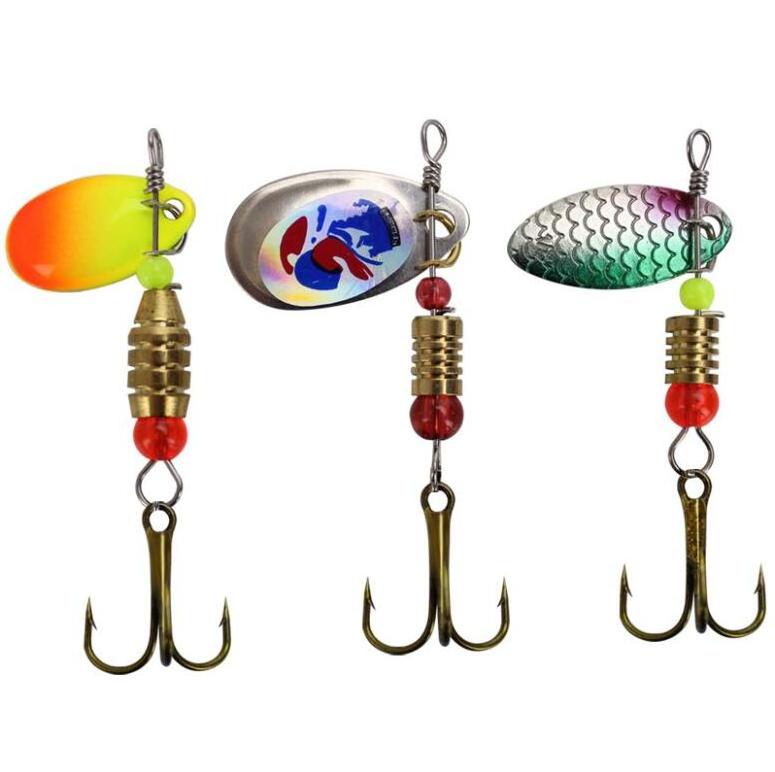 WEIHE Manufacturer custom Compound rotating sequin small trout fishing spinner bait set