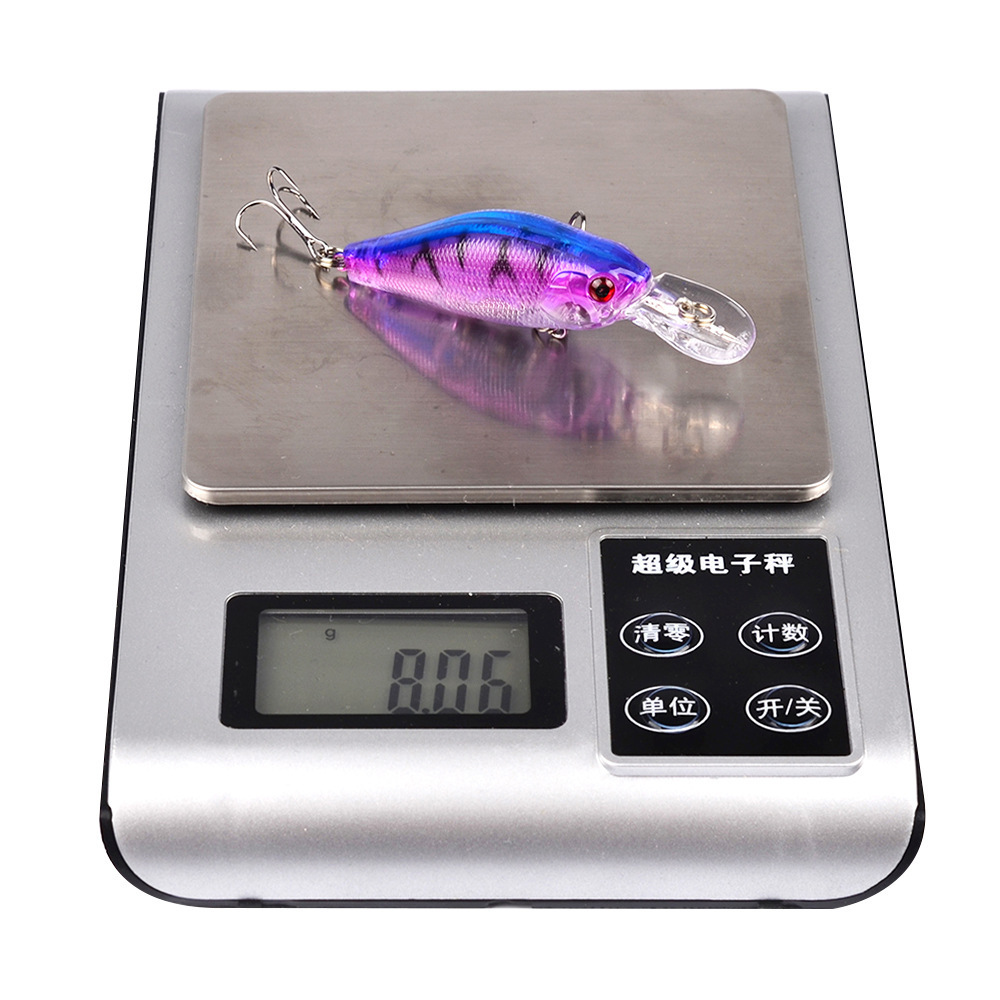 WeiHe 7cm 8g Mini Floating Deep Diving Freshwater Bass Fishing Crankbait Hard ABS Plastic Lure