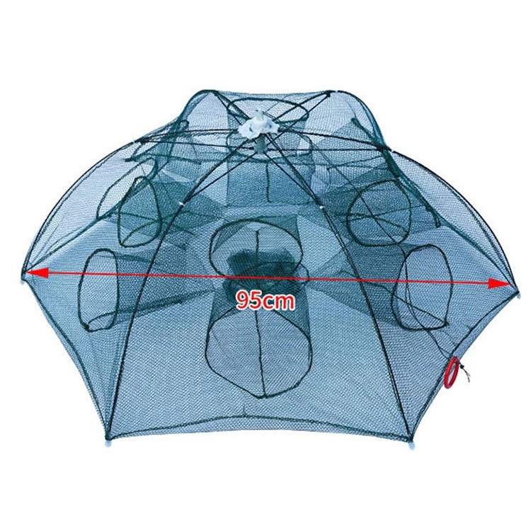 WeiHe Strengthened 4-16 Holes Automatic Fishing Net Shrimp Cage Nylon Foldable Crab Fish Trap Cast Net