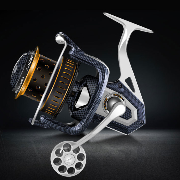 WeiHe Sea Boat Fishing Spinning Reel 8000 - 12000 Coil Drag Max 15kg Saltwater Long Shot Reels Metal Fixed Spool Coils