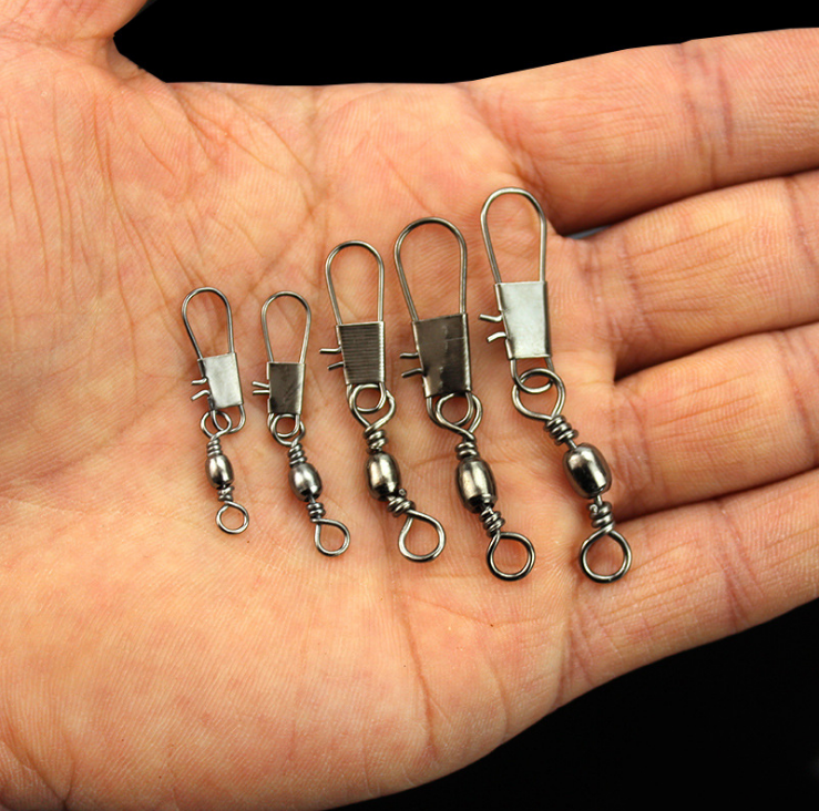 WeiHe 100pcs/ Set Fishing Connector Barrel Swivels Snap 2-10#Rolling Swivel For Fishhook Link Fishing Lure Accessories