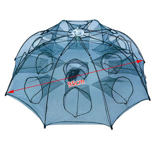 WeiHe Strengthened 4-16 Holes Automatic Fishing Net Shrimp Cage Nylon Foldable Crab Fish Trap Cast Net