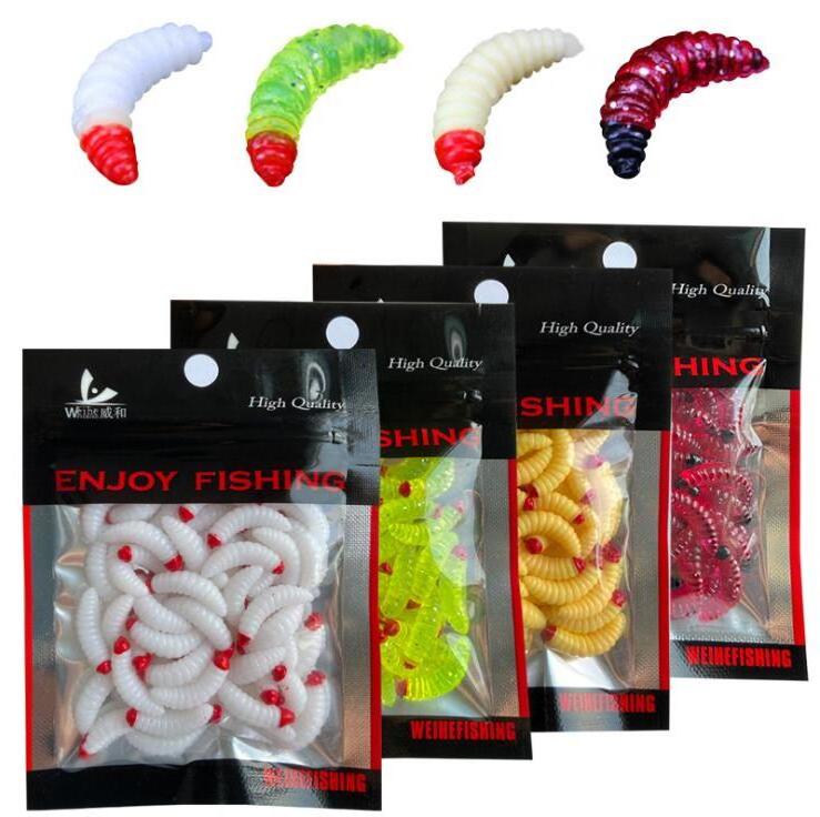 WeiHe Fishing Lure Lifelike Worm Maggot Grub Soft Bait Silicone Artificial Bait Earthworm Baits