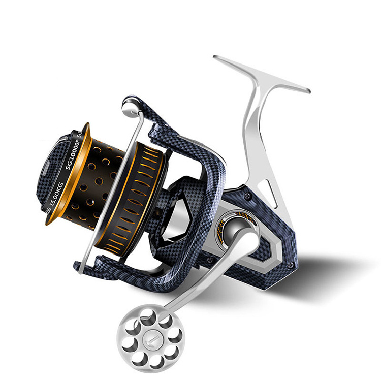 WeiHe Sea Boat Fishing Spinning Reel 8000 - 12000 Coil Drag Max 15kg Saltwater Long Shot Reels Metal Fixed Spool Coils