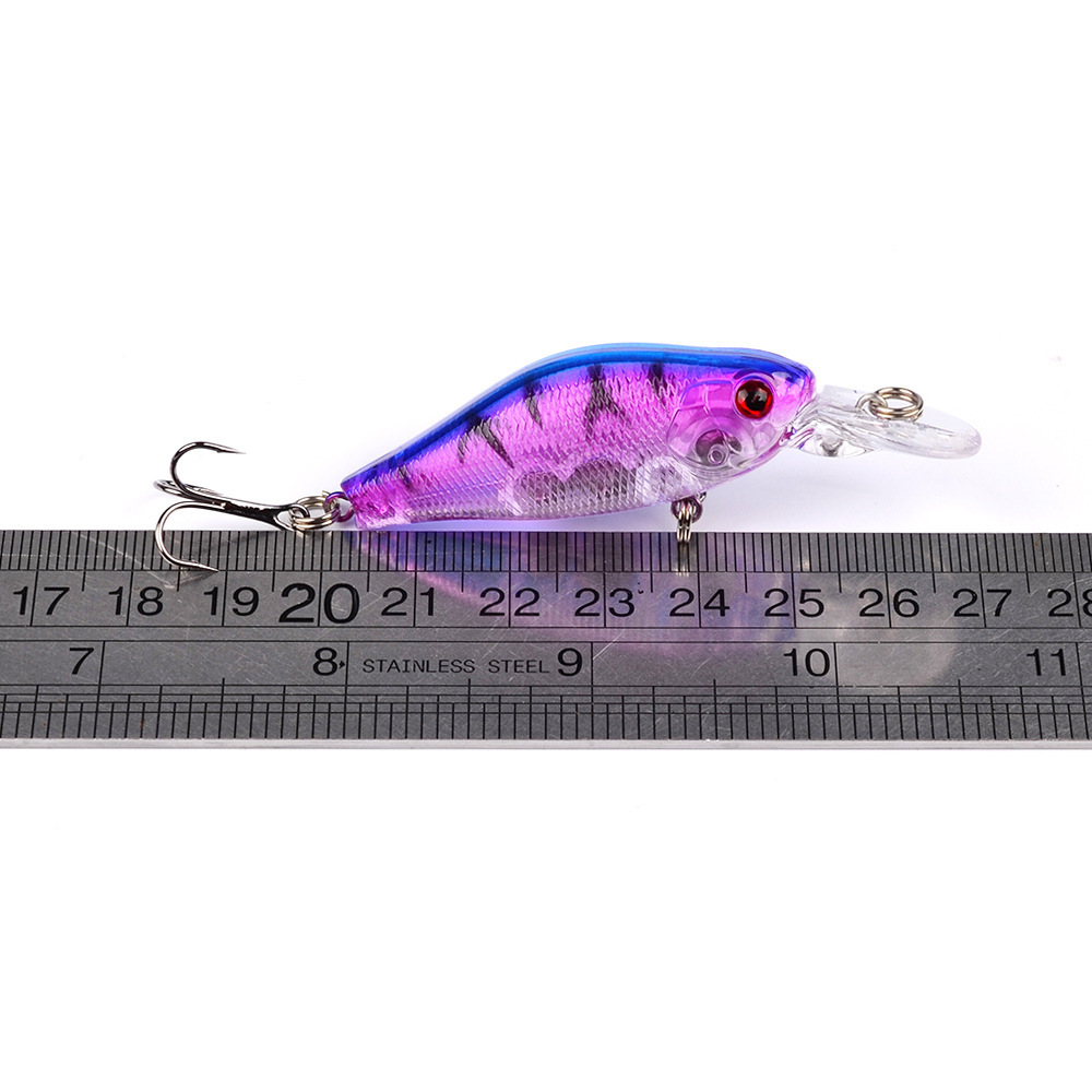 WeiHe 7cm 8g Mini Floating Deep Diving Freshwater Bass Fishing Crankbait Hard ABS Plastic Lure