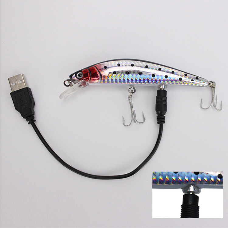 WeiHe 12cm 19g USB Rechargeable Flashing LED Light Twitching Fishing Lures Bait Electric Fishing Lures