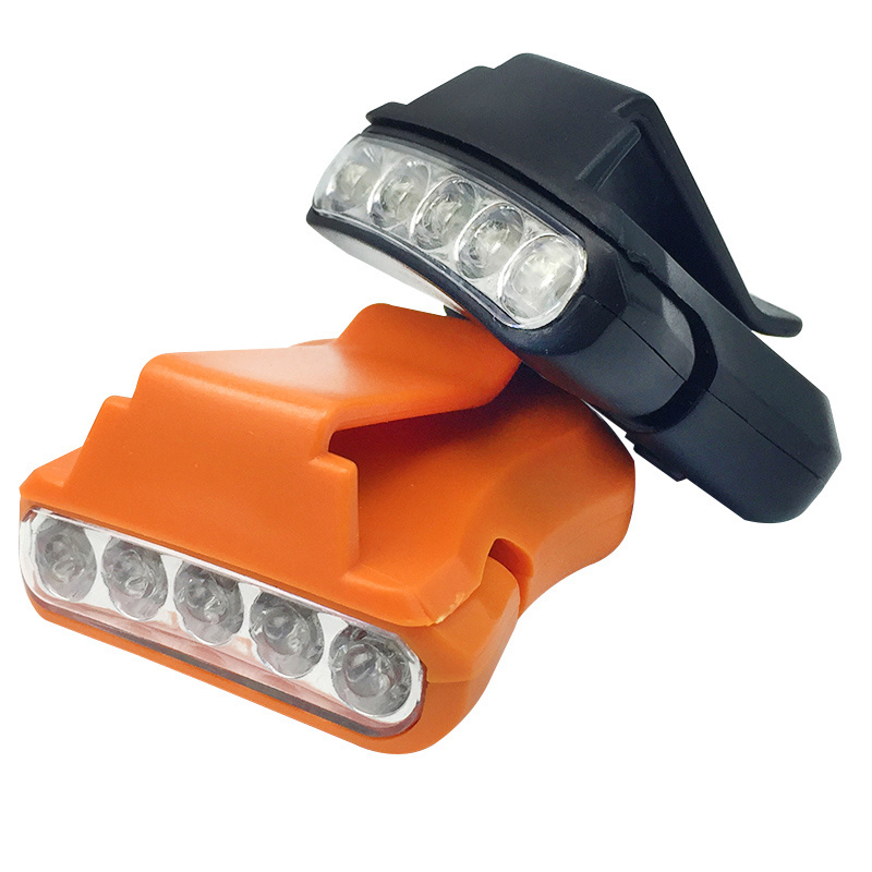 WeiHe 5LED Headlamp  Light Rotatable Clip-on Hat Light Hands Super Bright Head Lamp Lantern Camping Cycling Fishing